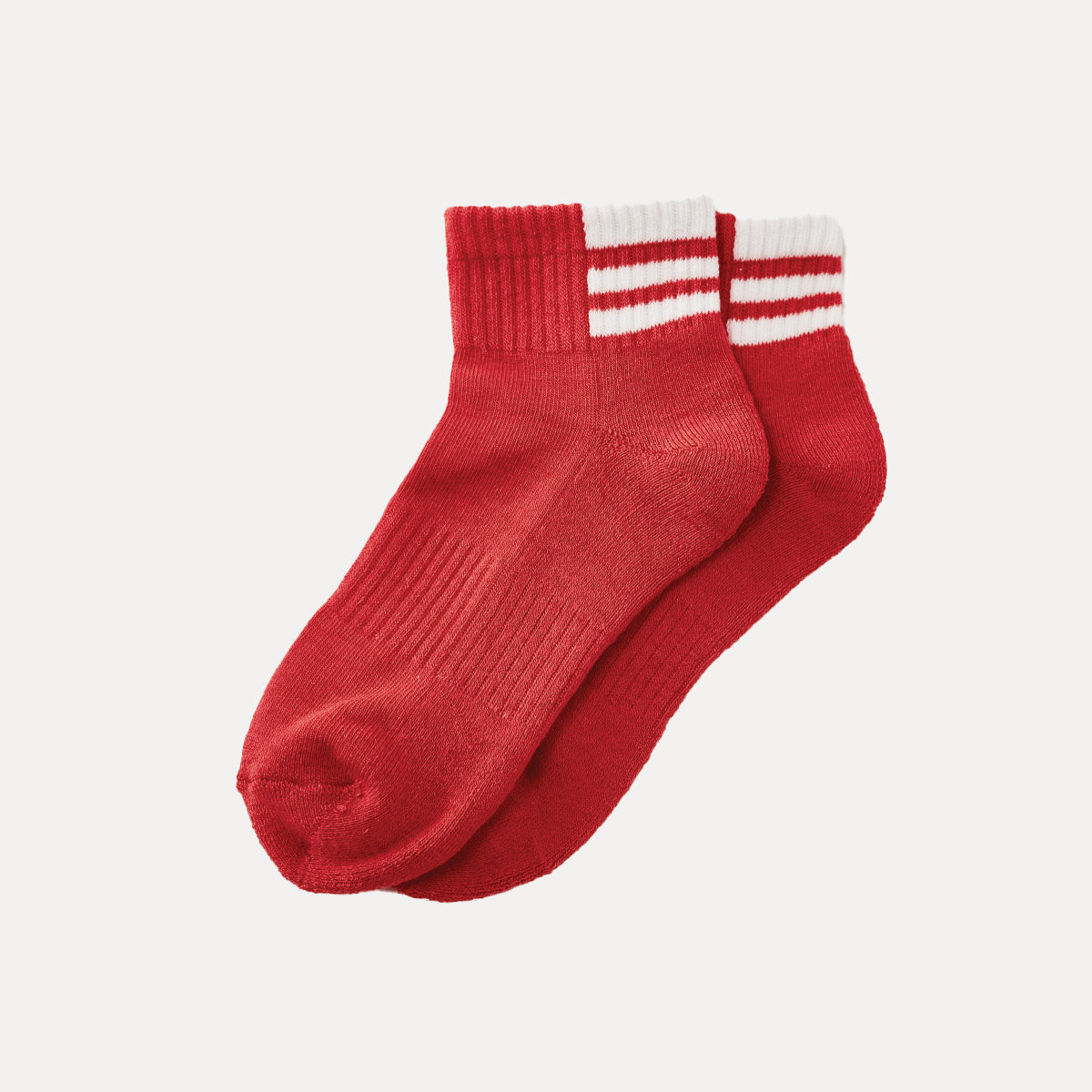 Ankle Cushion Socks - Red/White
